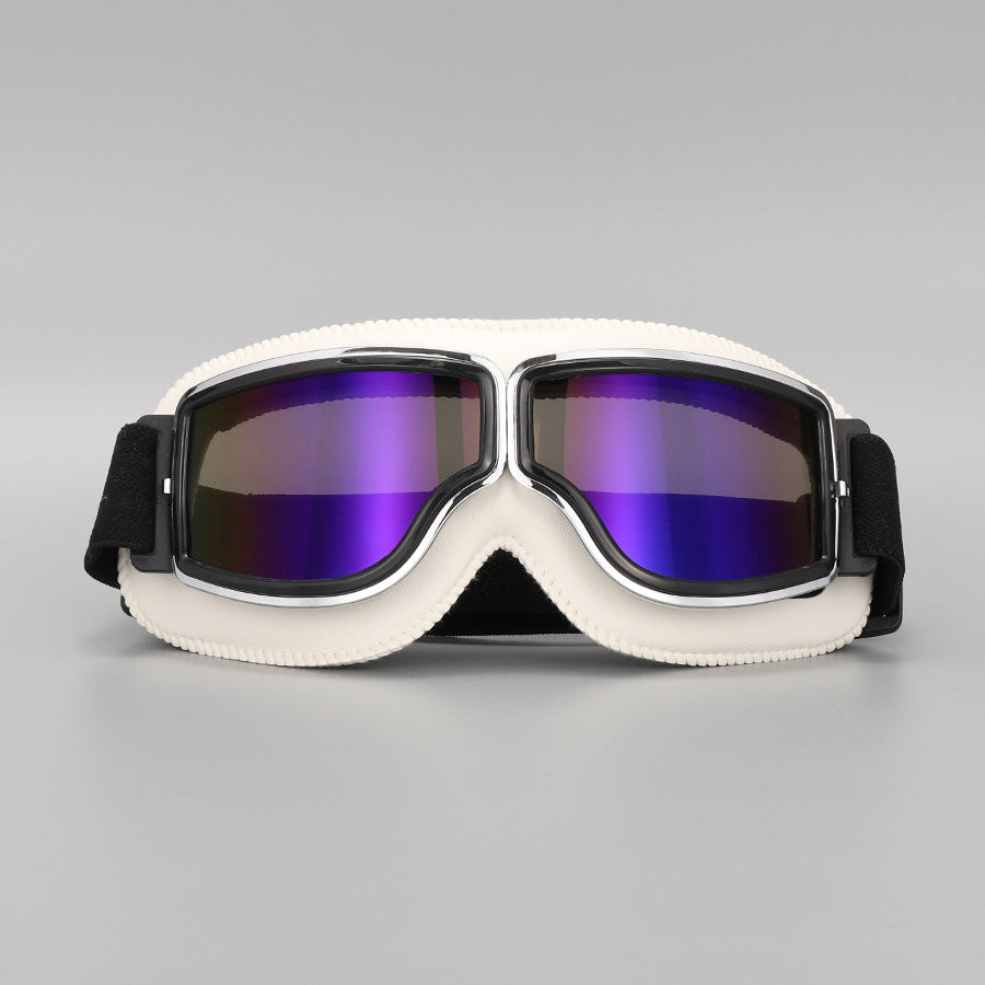 🔥50 % Rabatt🔥 Vintage Motorradbrille – UV-Schutz, antibeschlagend & verstellbarer Riemen – Sicherer Look für jede Fahrt 🌟