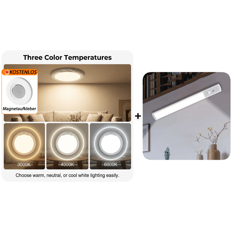💡 50% Rabatt – Wiederaufladbare LED-Deckenleuchte mit Bewegungssensor & Sprachsteuerung, ohne Schalter