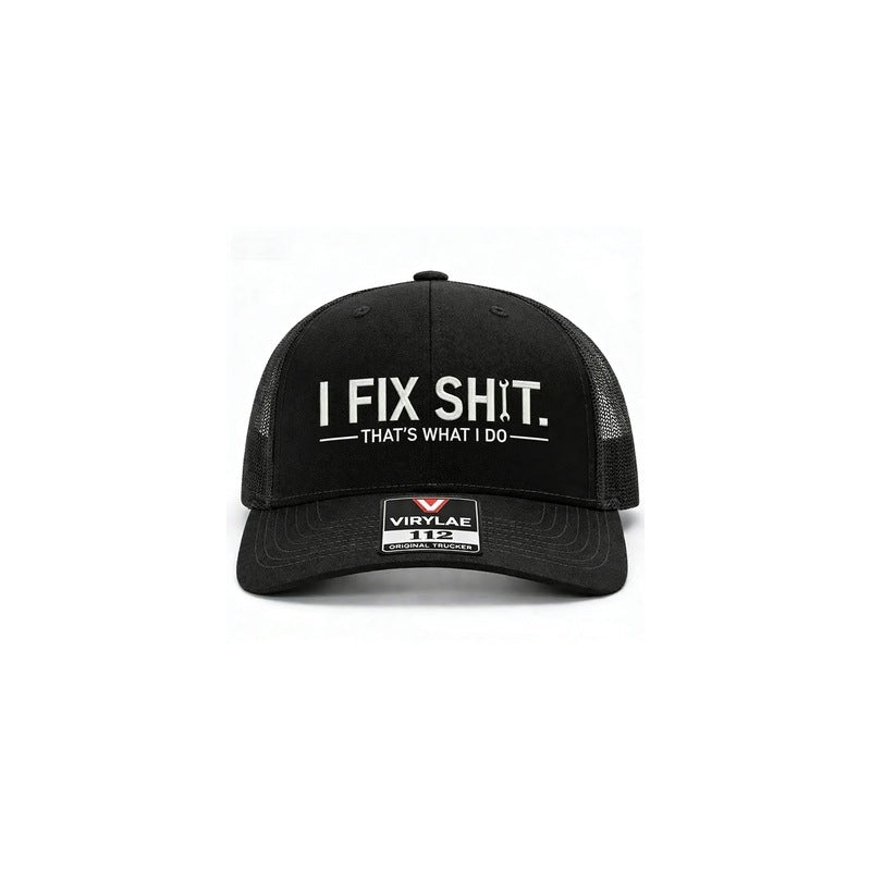 đ„ HALBPREIS DEAL đ§ą Trucker-Cap fĂŒr MĂ€nner & Frauen â âI Fix Shitâ-Stickerei, Mesh-Design & verstellbar đ„
