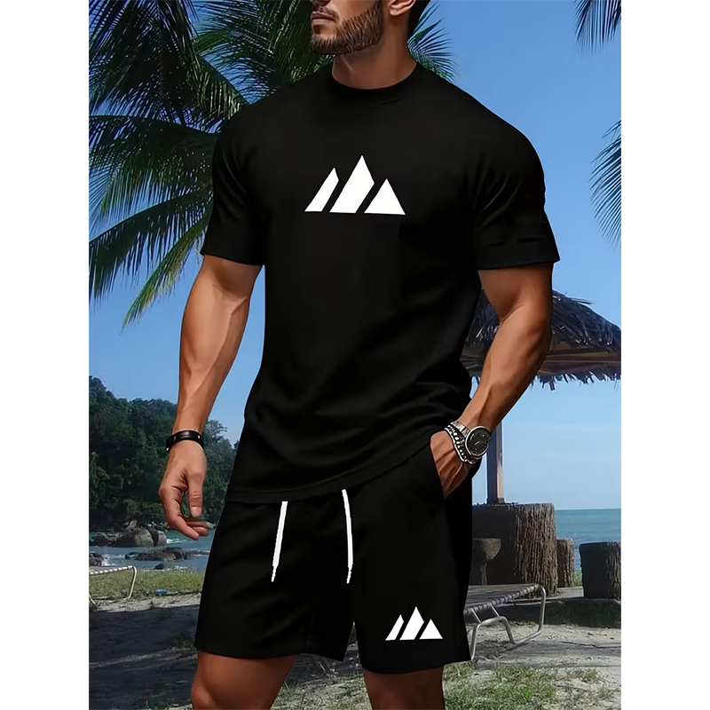 đđĽ SOLANGE DER VORRAT REICHT: 50% RABATT! Herren Kurzarm-T-Shirt & Shorts-Set mit Kordelzug â Bequem, lässig & perfekt fĂźr Sommer, Freizeit & Sport âď¸â¨