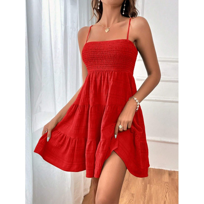 👗✨ Sommerkleid Damen – Trägerkleid mit Smokdetail | Jetzt 50% Rabatt 🌸