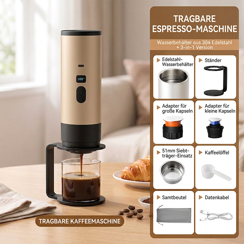 🔥50 % Rabatt🔥Tragbare Espressomaschine für Reisen
