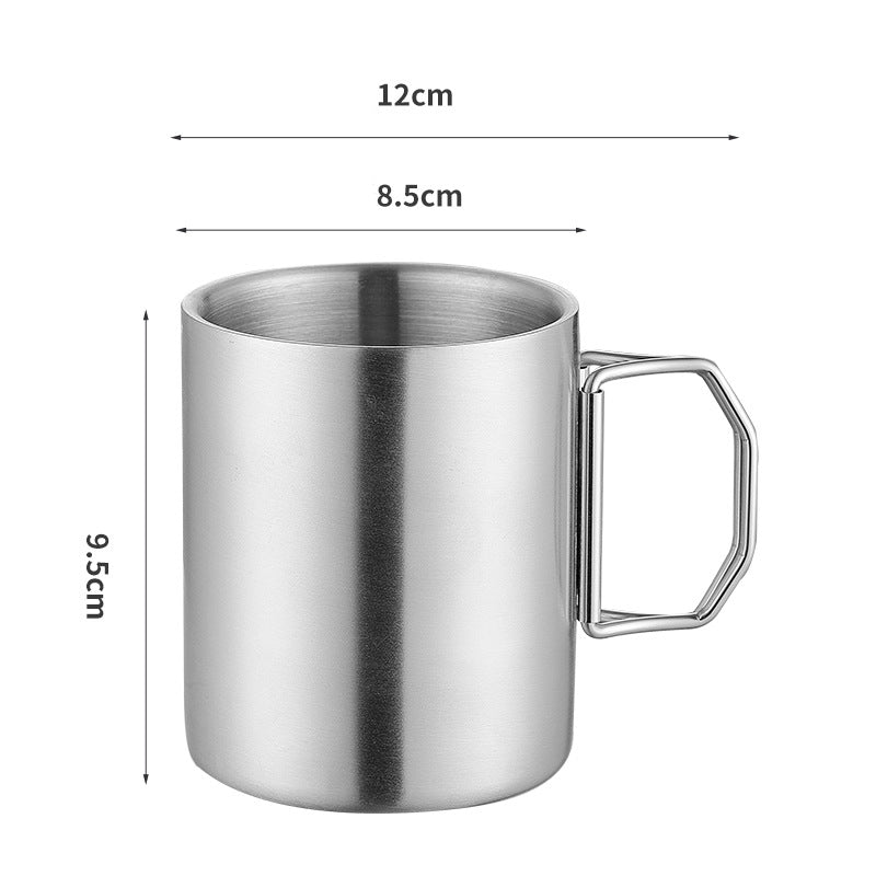 ☕ Foldable Thickened Stainless Steel Water Cup, Indoor & Outdoor Multi-use Drinking Mug