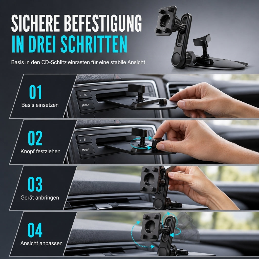 ⏳🔥ZEITBEGRENZT 50% RABATT! ⏰Verstellbare Gravitations-Handyhalterung für Auto-CD-Schlitz und Lüftungsgitter, Autozubehör🚗