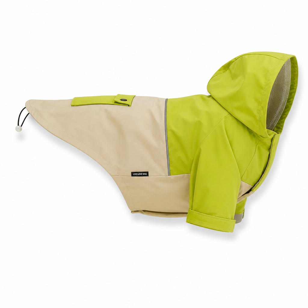 ⏳Zeitlich begrenztes Angebot⏳ 🐕 Wasserdichter Regenmantel für Hunde im Colorblocking-Design – für draußen, mit schmutzabweisenden Beinschonern