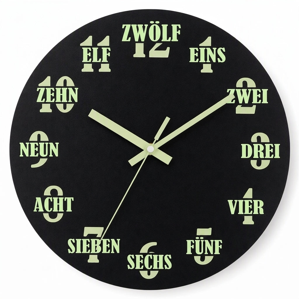 🔥 Zeitlich begrenztes Angebot 🕰️ 12 Zoll geräuschlose hölzerne Wanduhr – mit leuchtender Anzeige und MDF-Holzoptik ✨