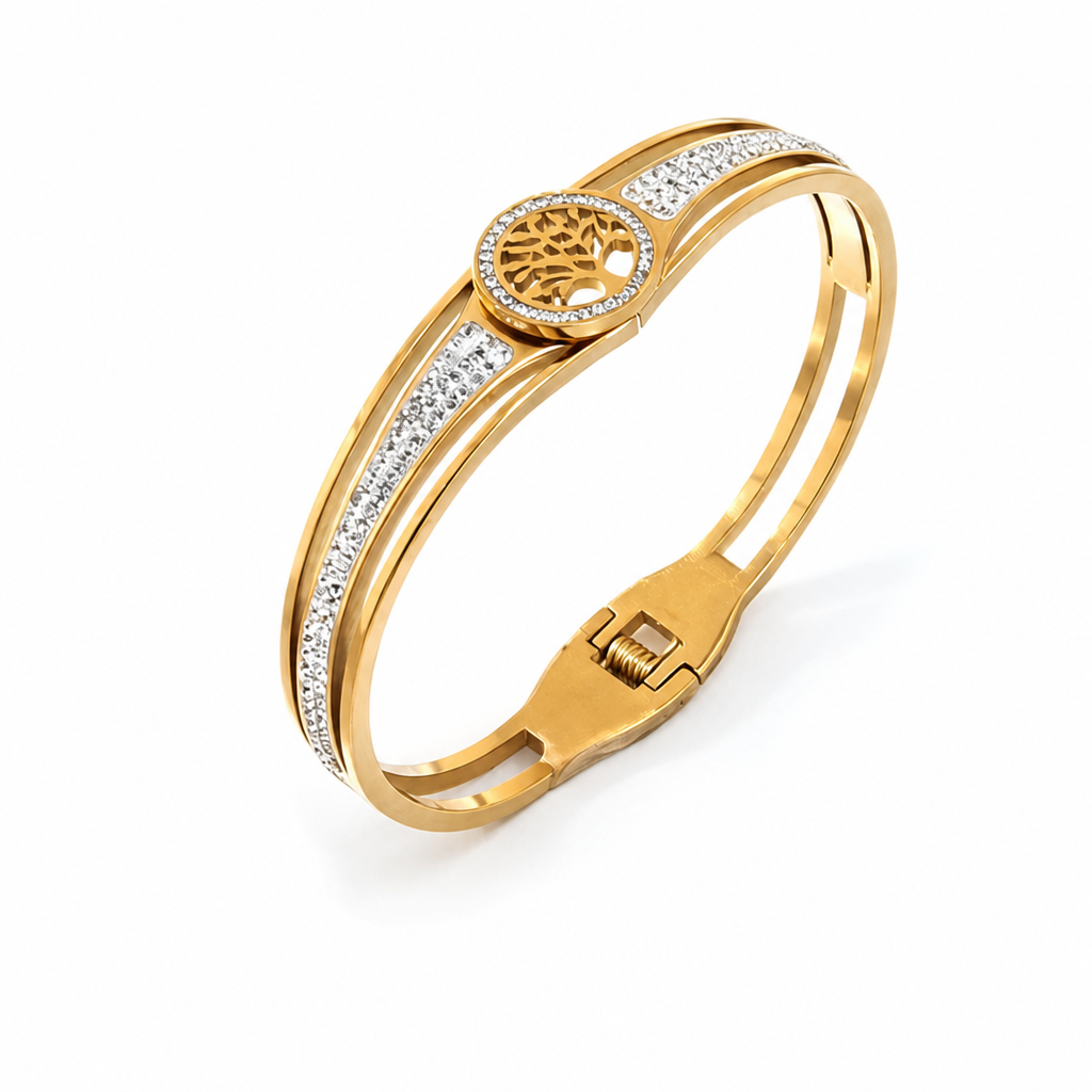 🌸 JETZT 50% RABATT! 🌸 Edelstahlarmband mit "Tree of Life"-Motiv – Eleganter und funkelnder Schmuck🌳✨💎