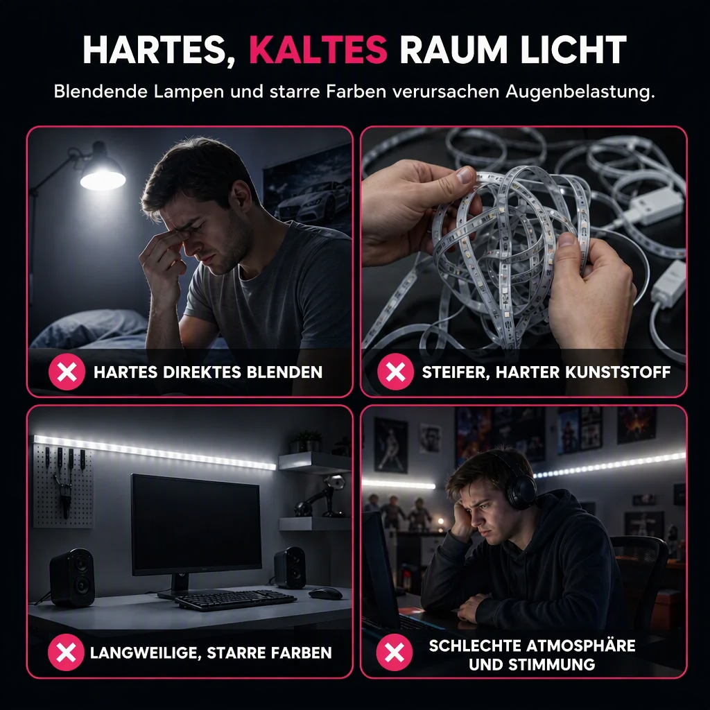 ✨ 50% RABATT! 🌟360° rundum leuchtendes plüschiges Neon-LED-Streifenlicht mit RGB-Verfolgungs- und Fließlichteffekt, per Bluetooth-App und Fernbedienung steuerbar