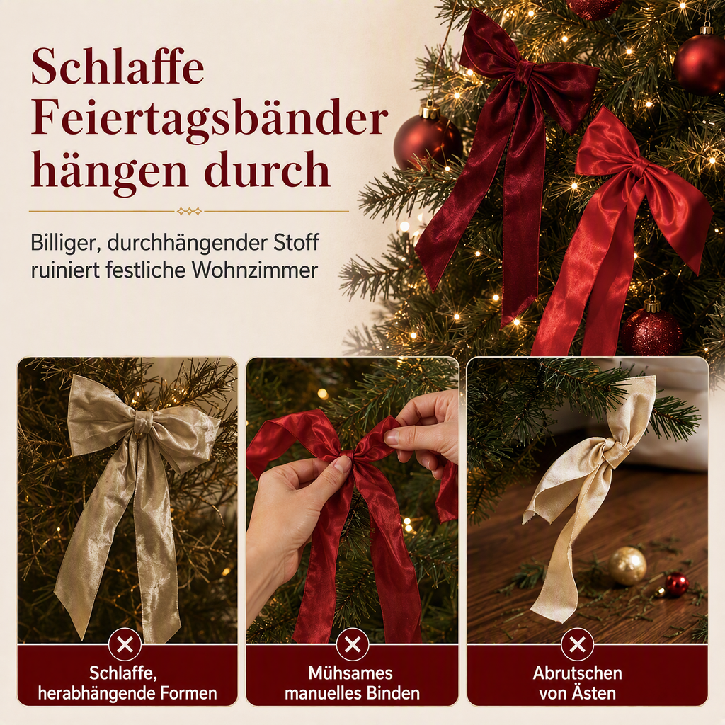 Große Samtschleifen für den Weihnachtsbaum