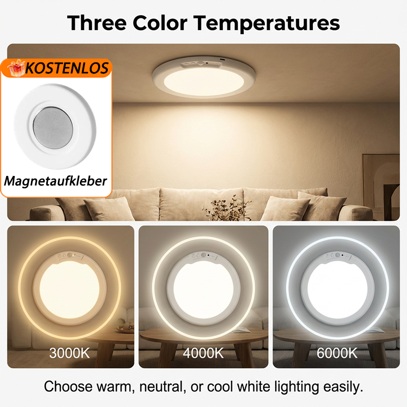 ✨Wiederaufladbare LED-Deckenleuchte mit Bewegungssensor💡⚡Licht per Sprachbefehl – Schluss mit dem lästigen Drücken von Schaltern🔌