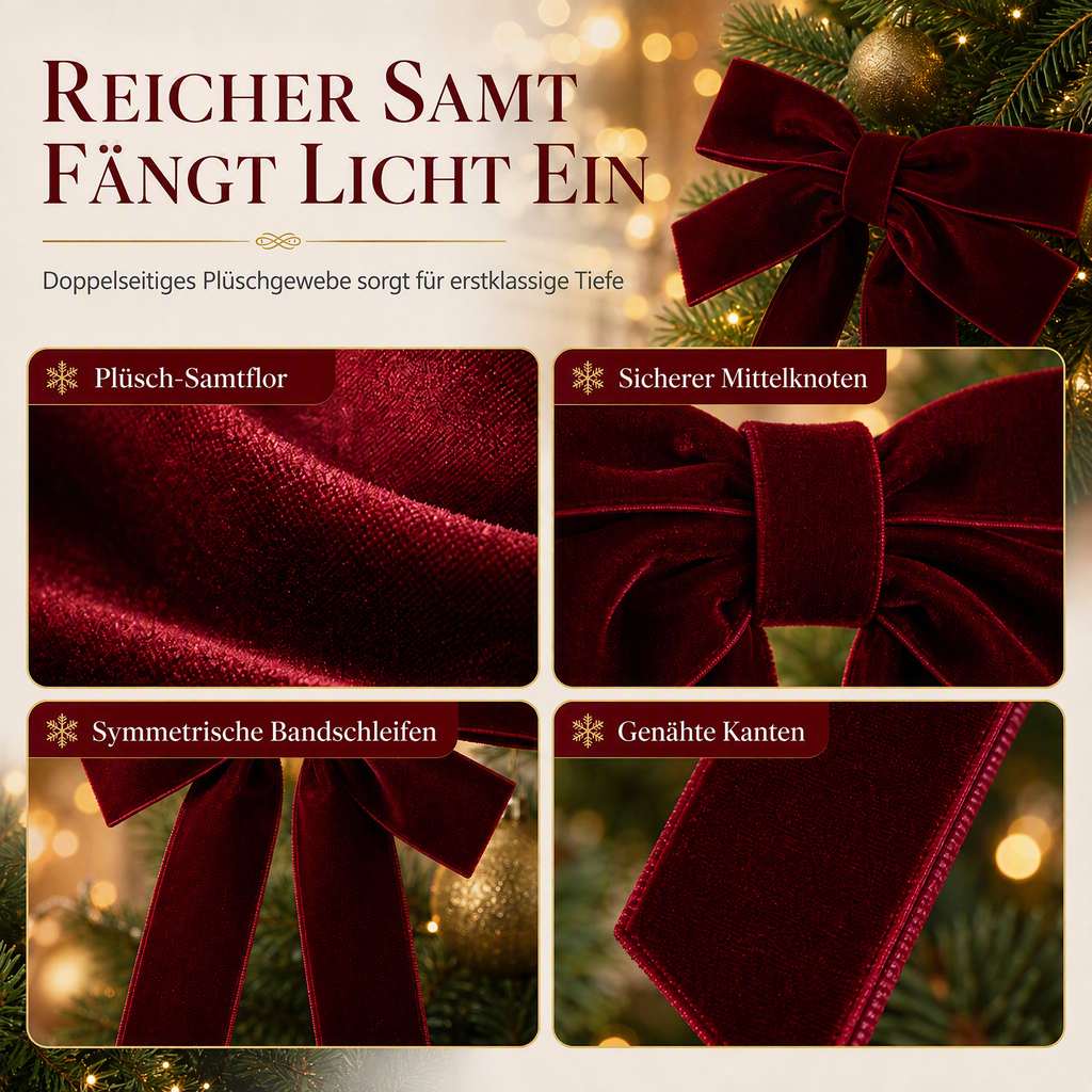 Große Samtschleifen für den Weihnachtsbaum