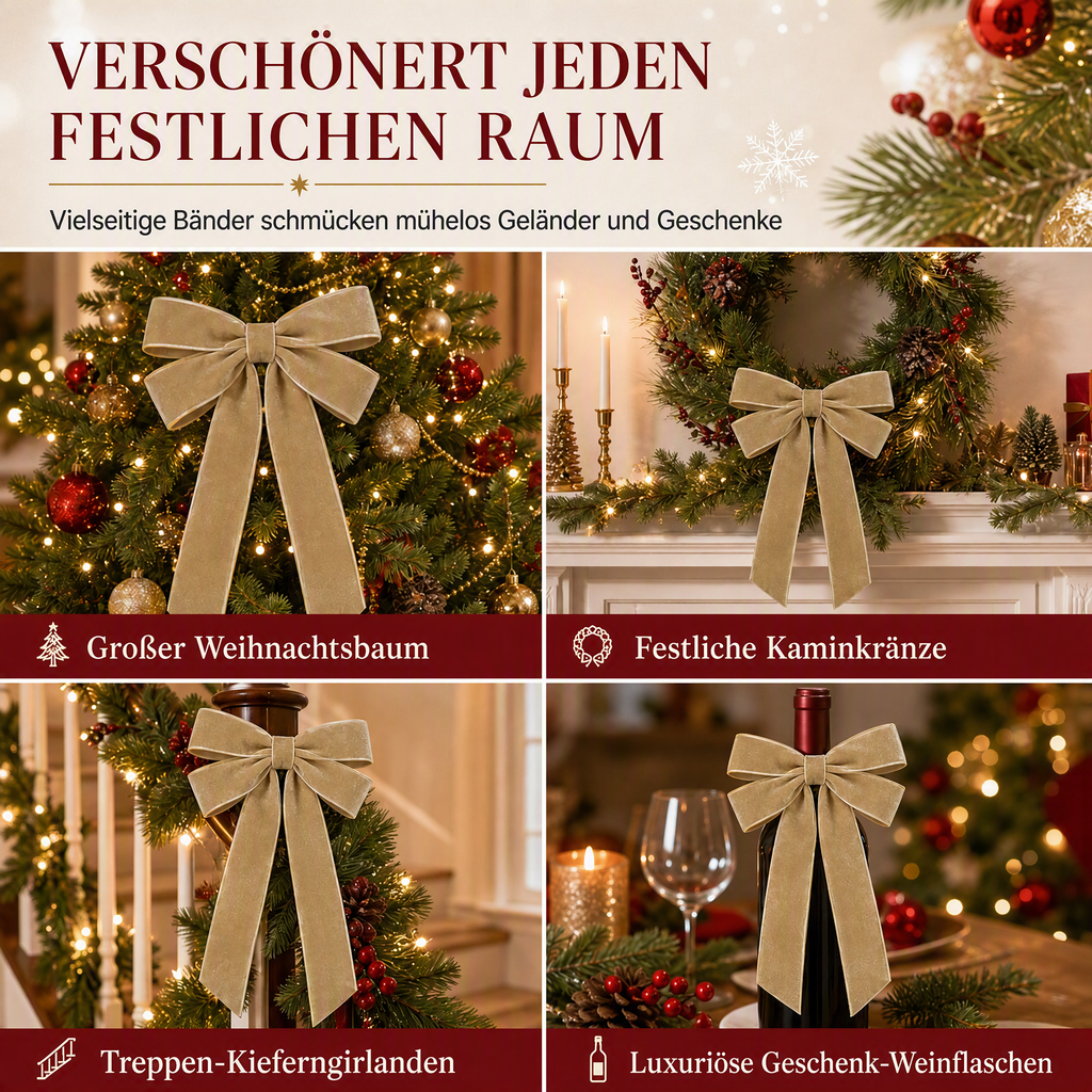 Große Samtschleifen für den Weihnachtsbaum