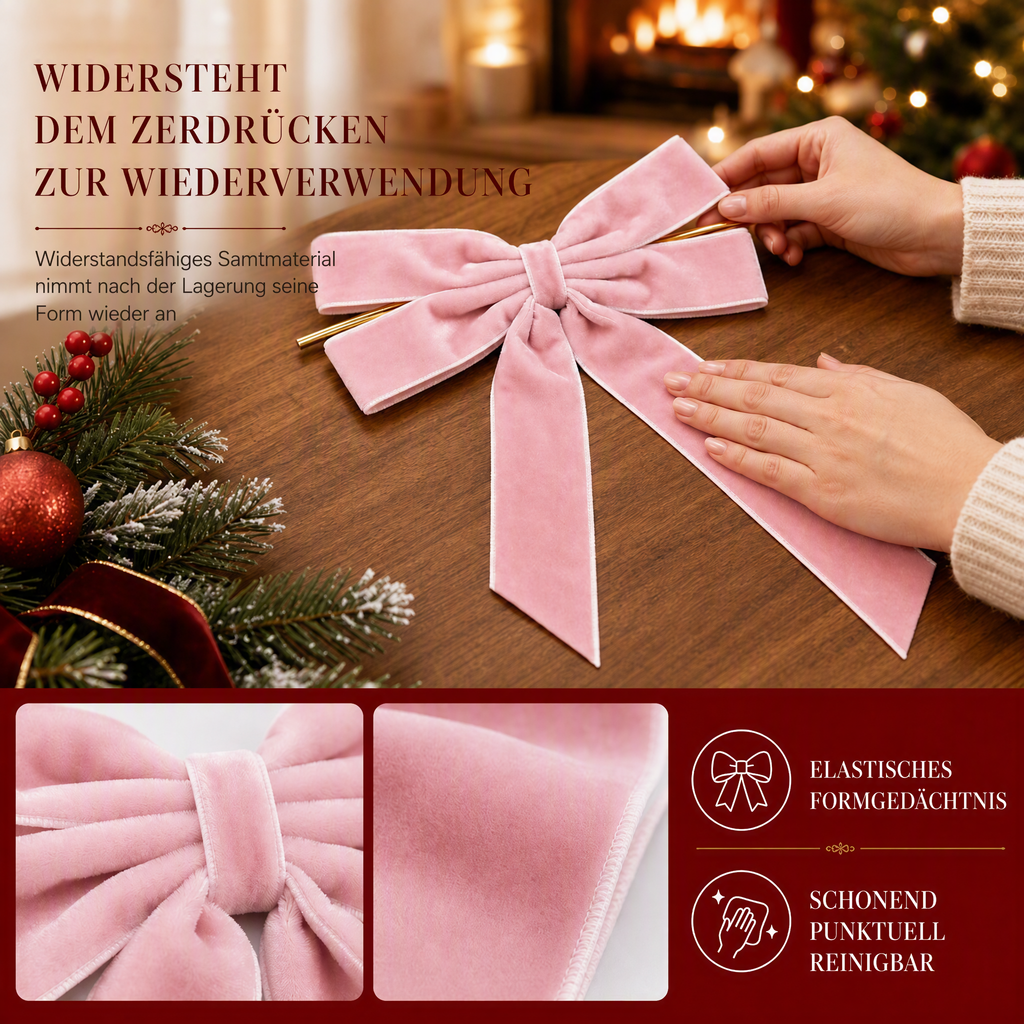 Große Samtschleifen für den Weihnachtsbaum