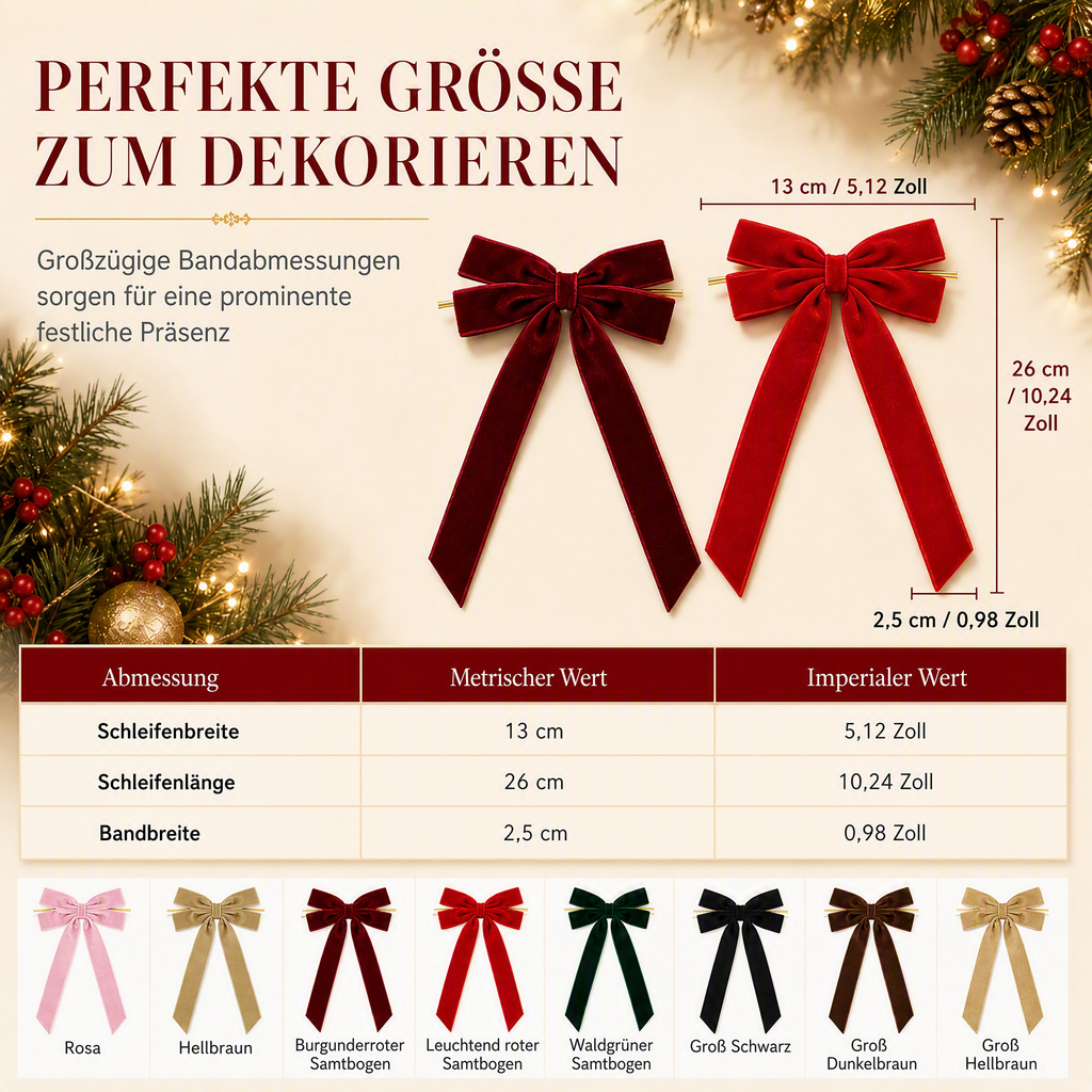 Große Samtschleifen für den Weihnachtsbaum