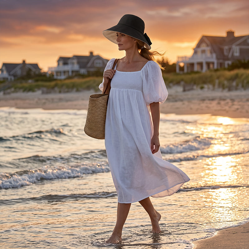 👒 Damen-Sonnenhut mit breiter Krempe und Schleife – faltbarer UV-Schutzhut, ideal für Strand und Urlaub 🎀