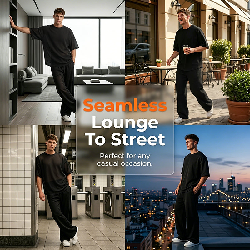 Herren 2-teiliges Set – T-Shirt & weite Hose 👕👖 stylisch, bequem & modern ✨