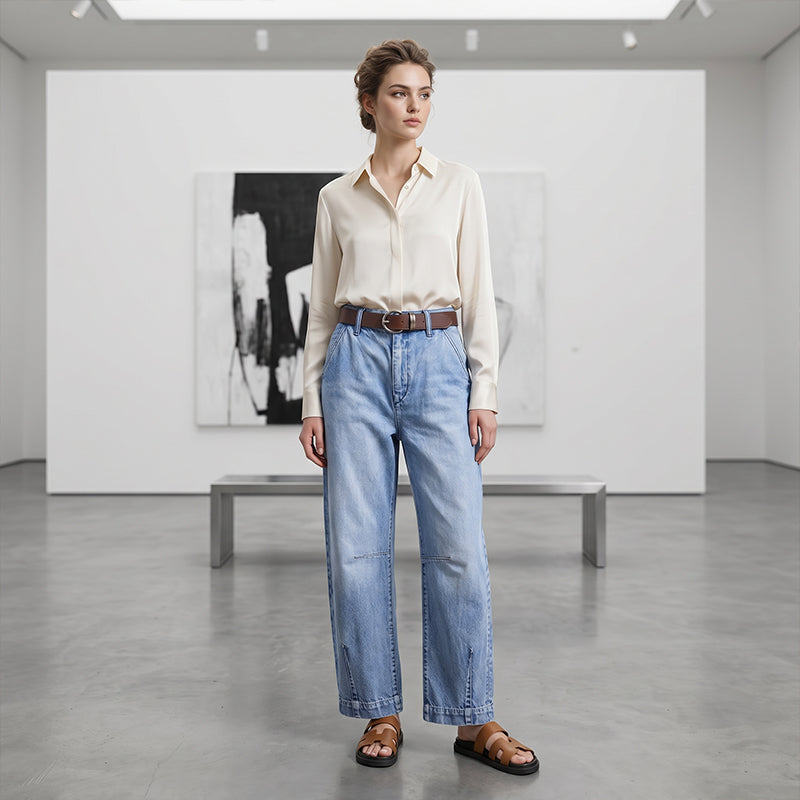 🌟 Weite Jeansshorts für Damen mit hoher Taille – Beinverlängernd & Vintage-Waschung – Lässige, verkürzte Hose – perfekt für den Sommer, den Strand oder einen freien Tag 👒
