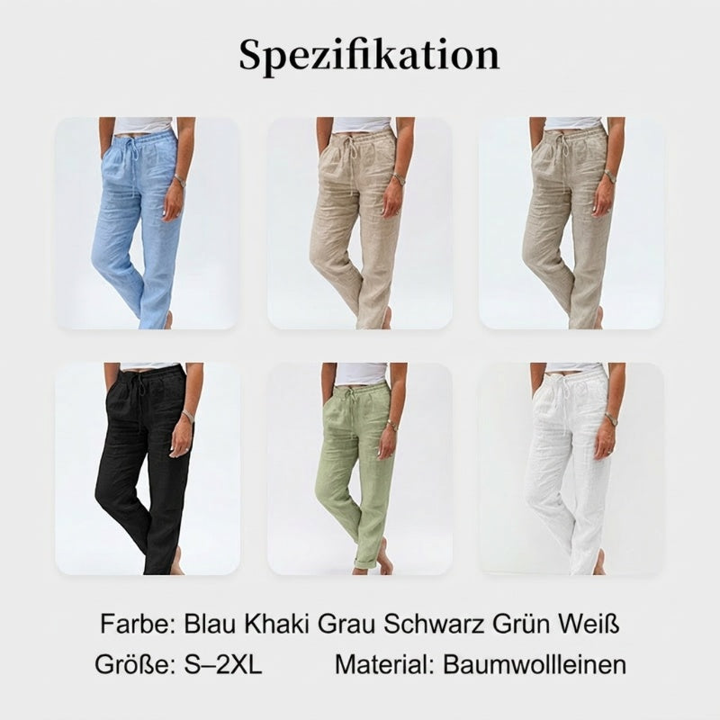 👖 56% RABATT! 🌿 Damenhose aus Baumwolle & Leinen mit Elastischem Bund – Bequem, Atmungsaktiv & Lässiger Look 🥰