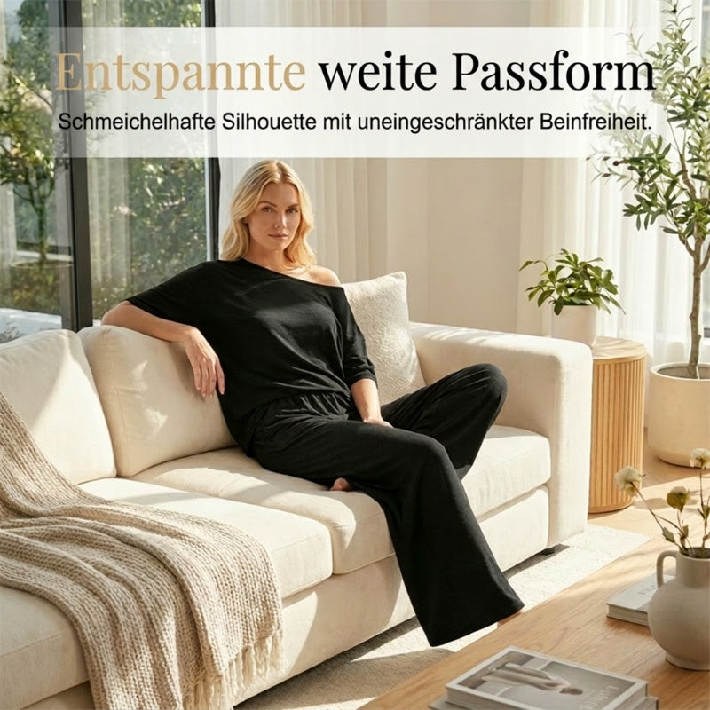 💃 2-teiliges Set – Schulterfreies Oberteil und Hose für Damen 🌟