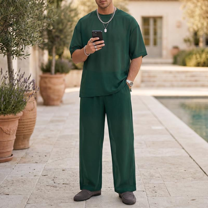 Herren 2-teiliges Set – T-Shirt & weite Hose 👕👖 stylisch, bequem & modern ✨