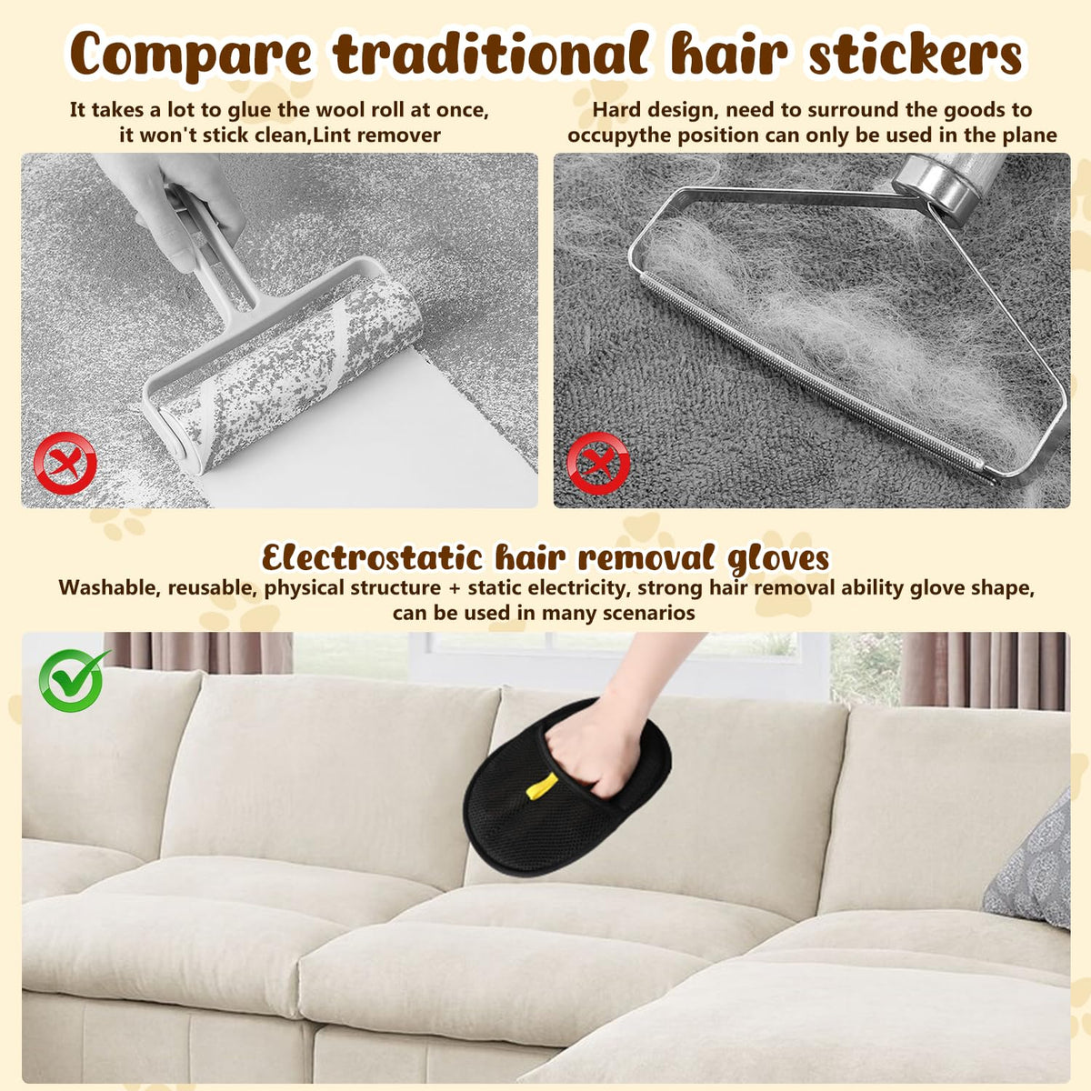🧤 KAUFEN SIE 1, ERHALTEN SIE 1 GRATIS! ✨ Antistatische Handschuhe – Haustier Haarentfernung, Silikon, Wiederverwendbar 🐾