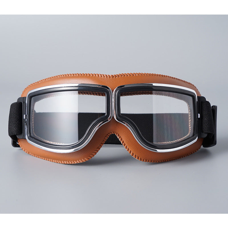 🔥50 % Rabatt🔥 Vintage Motorradbrille – UV-Schutz, antibeschlagend & verstellbarer Riemen – Sicherer Look für jede Fahrt 🌟