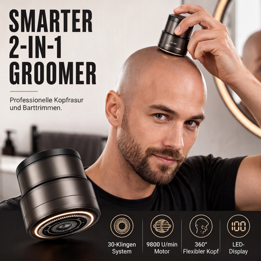 ⏳Zeitlich begrenztes Sonderangebot⏰2-in-1 intelligenter Elektrorasierer für Glatzen und Bartschneider mit Digitalanzeige