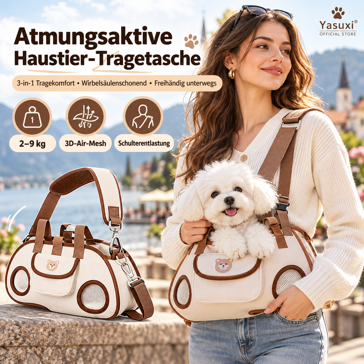 🐾 50% RABATT! 🎒 3-in-1 Haustier-Tragetasche – Atmungsaktiv & ergonomisch für unterwegs ✨