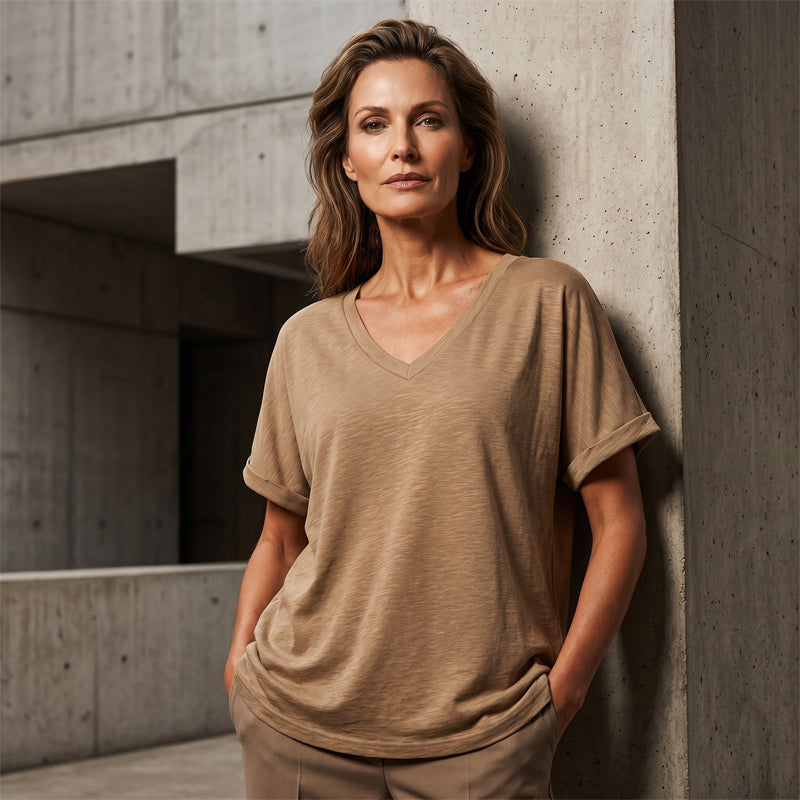 📢📢Letzter Tag – 50 % Rabatt!! ⏰ Damen V-Ausschnitt Top – lässig, locker & stylisch für heiße Sommertage ☀️✨