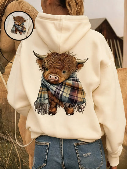 🎄Oferta por tiempo limitado: ¡50 % de descuento!🎁 Adorable sudadera con capucha con estampado de vacas de las Highlands.