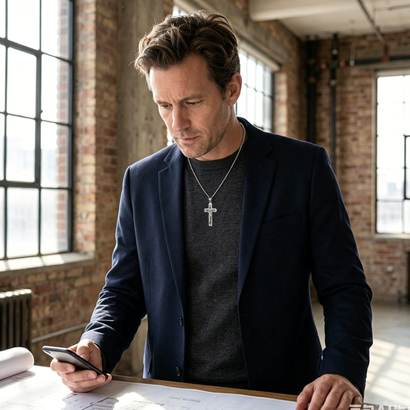 ✝️ 50 % RABATT! ⏰ Zartes, zeitloses Kreuz-Halsband – Feine Handwerkskunst, Edelstahl & dezenter Glanz – perfekt für den Alltag oder als bedeutungsvolles Geschenk 💛