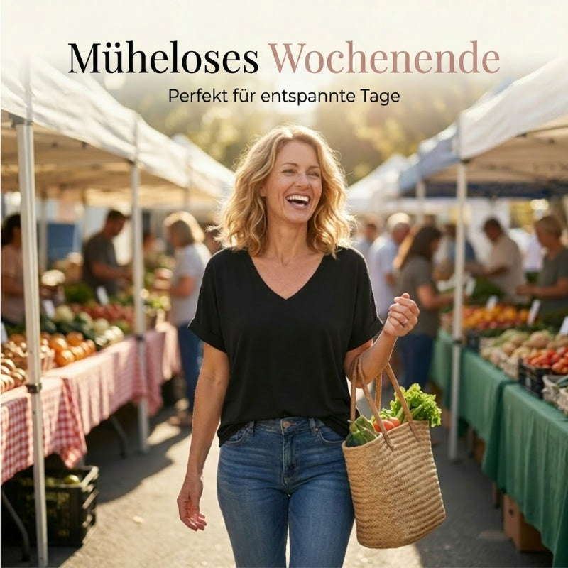 📢📢Letzter Tag – 50 % Rabatt!! ⏰ Damen V-Ausschnitt Top – lässig, locker & stylisch für heiße Sommertage ☀️✨