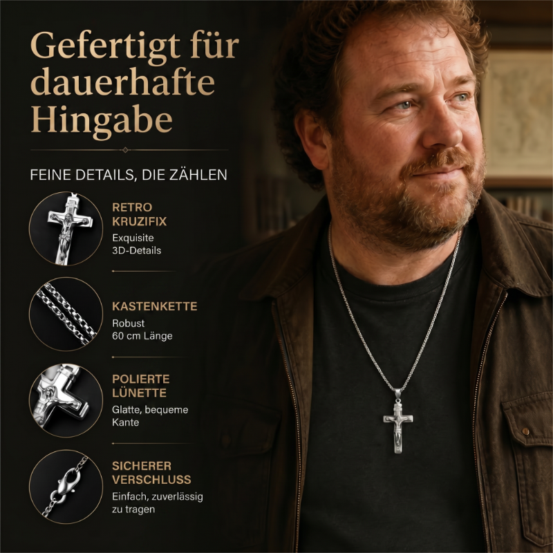 ✝️ 50 % RABATT! ⏰ Zartes, zeitloses Kreuz-Halsband – Feine Handwerkskunst, Edelstahl & dezenter Glanz – perfekt für den Alltag oder als bedeutungsvolles Geschenk 💛
