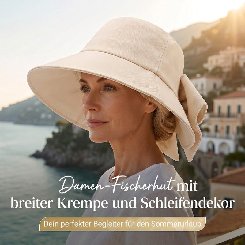 👒 Damen-Sonnenhut mit breiter Krempe und Schleife – faltbarer UV-Schutzhut, ideal für Strand und Urlaub 🎀