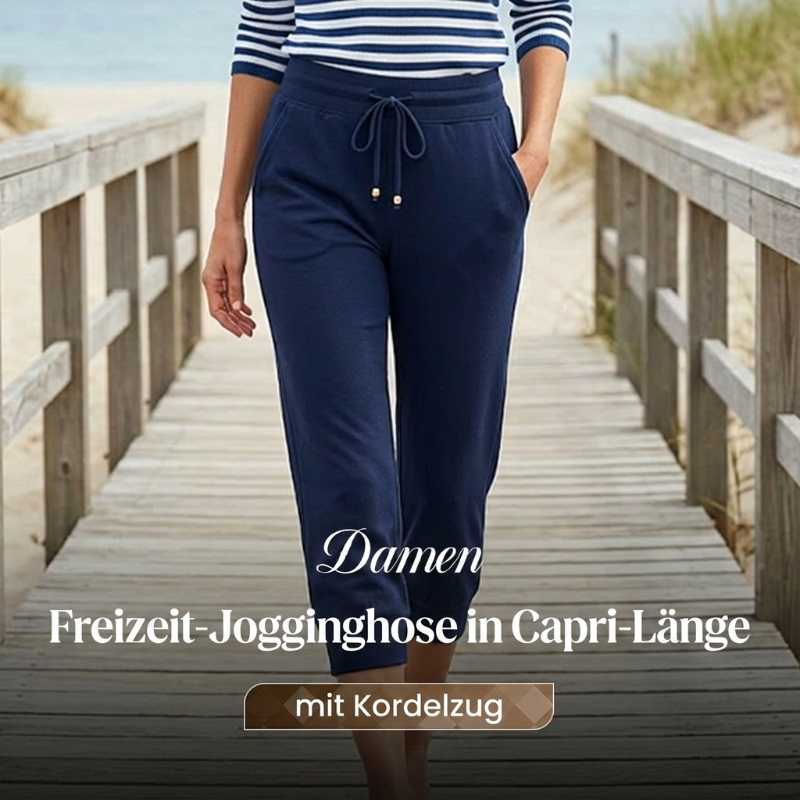 🔥Solange der Vorrat reicht 50 % Rabatt!🎉Damen 3/4 Jogginghose – Strickstoff, Hoher Bund mit Kordelzug, Mit Taschen