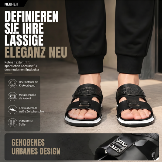 👞💨 50% RABATT! Atmungsaktive Schlupfsandalen für Herren – Weiches Kunstleder, vielseitig kombinierbar für warme Tage ☀️