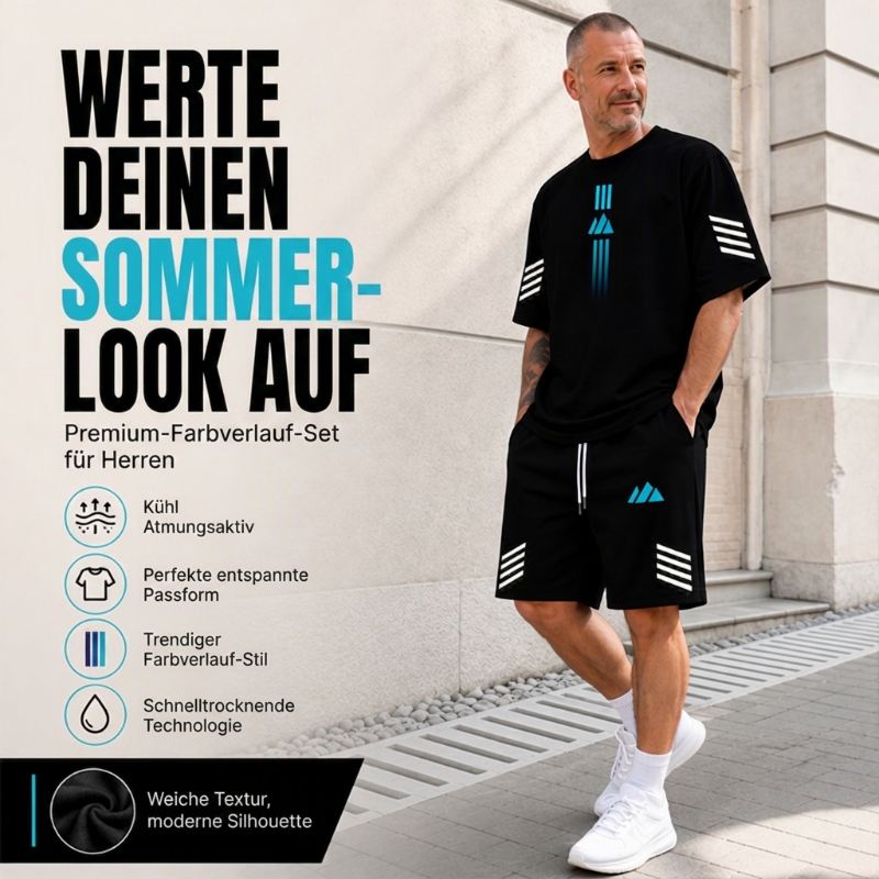 ☀️ Herren Sommer T-Shirt & Shorts Zweiteiler Set – Jetzt im Sommerausverkauf! 🔥