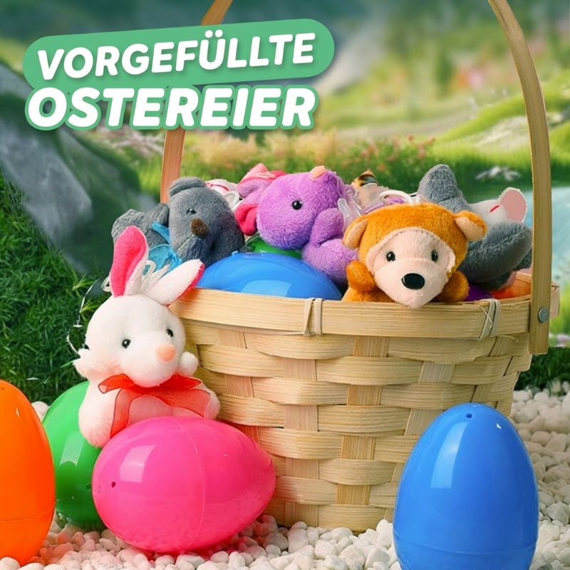 🐰 50% RABATT! 🥚 Vorgefüllte Ostereier mit Plüschtieren – Weiches Plüschtier innen, Buntes Design & Perfekt für die Ostereiersuche 🐣