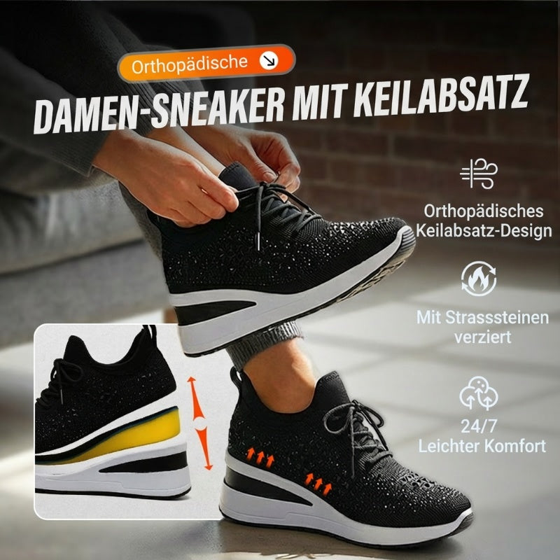📢📢50% RABATT! ⏰ Atmungsaktive Sneaker aus Mesh mit Strassverzierung – Funkelndes Design, Leichte Belüftung & Rutschfeste Gummisohle ✨👟