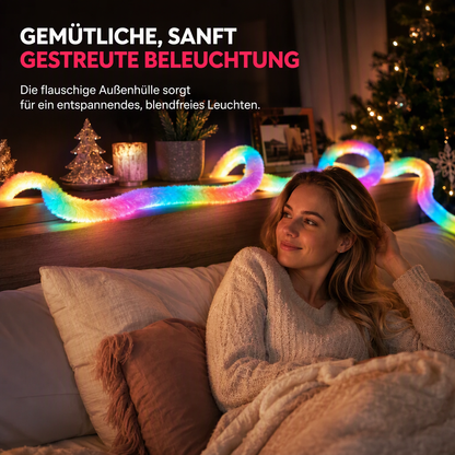✨ 50% RABATT! 🌟360° rundum leuchtendes plüschiges Neon-LED-Streifenlicht mit RGB-Verfolgungs- und Fließlichteffekt, per Bluetooth-App und Fernbedienung steuerbar