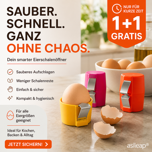 2-in-1 Eierknacker & Eigelb-Separator – hygienisch, einfach in der Handhabung & vielseitig für rohe und gekochte Eier 🥚