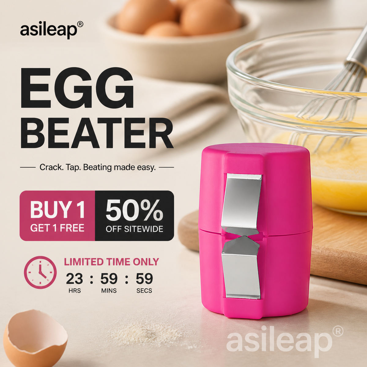 2-in-1 Eierknacker & Eigelb-Separator – hygienisch, einfach in der Handhabung & vielseitig für rohe und gekochte Eier 🥚