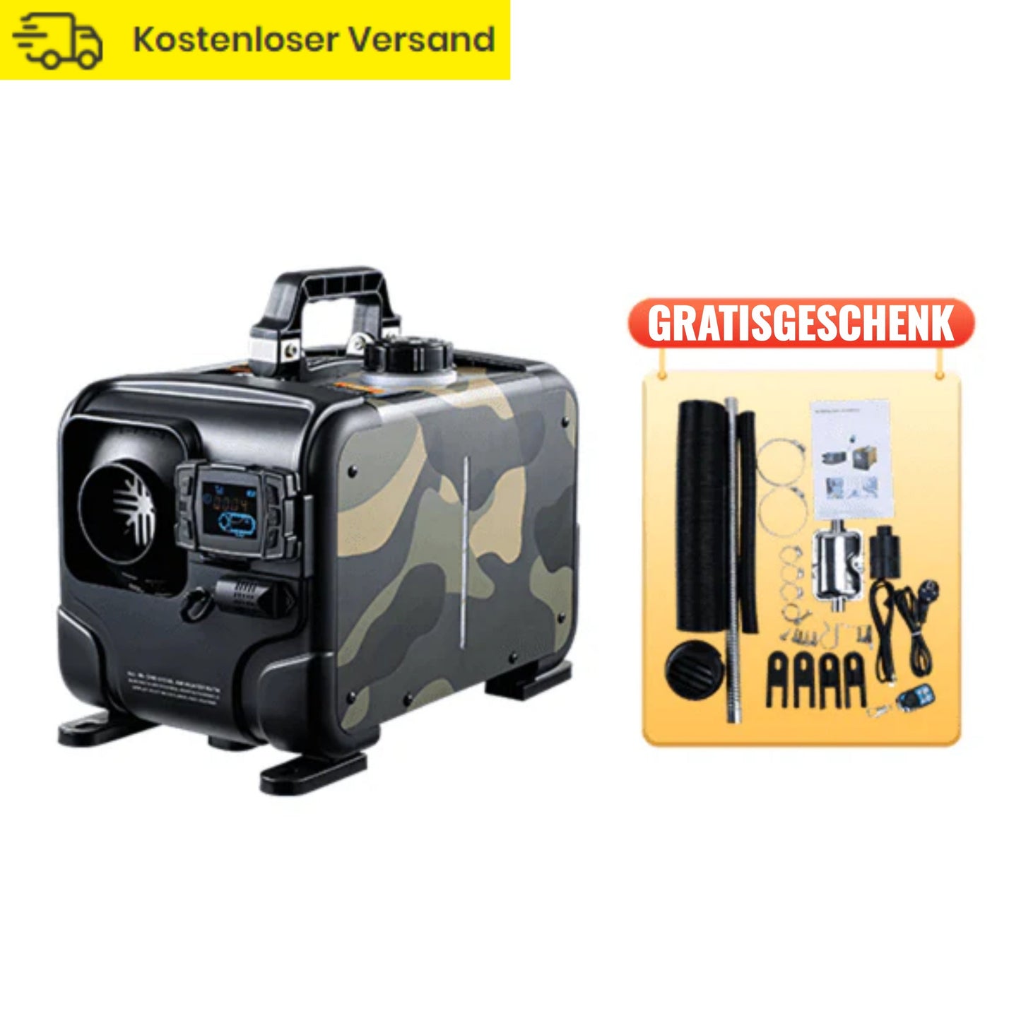 🌡️8 kW Dieselheizung, 12 V/24 V All-in-One Diesel-Luftheizung, Bluetooth-App-Steuerung, Fernbedienung und Display, CO-Alarm, Schnellheizung💨