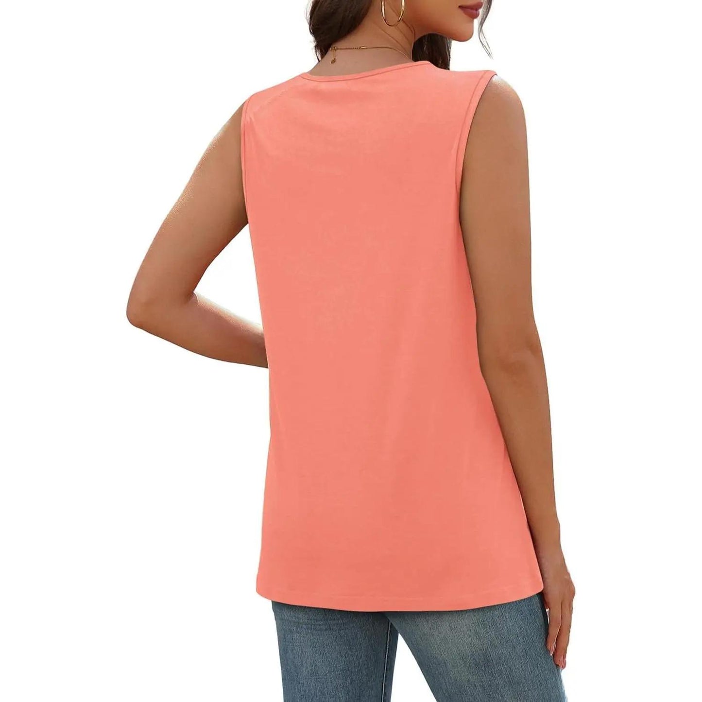 Einfarbiges V-Ausschnitt-Tanktop für Damen – atmungsaktiv & vielseitig