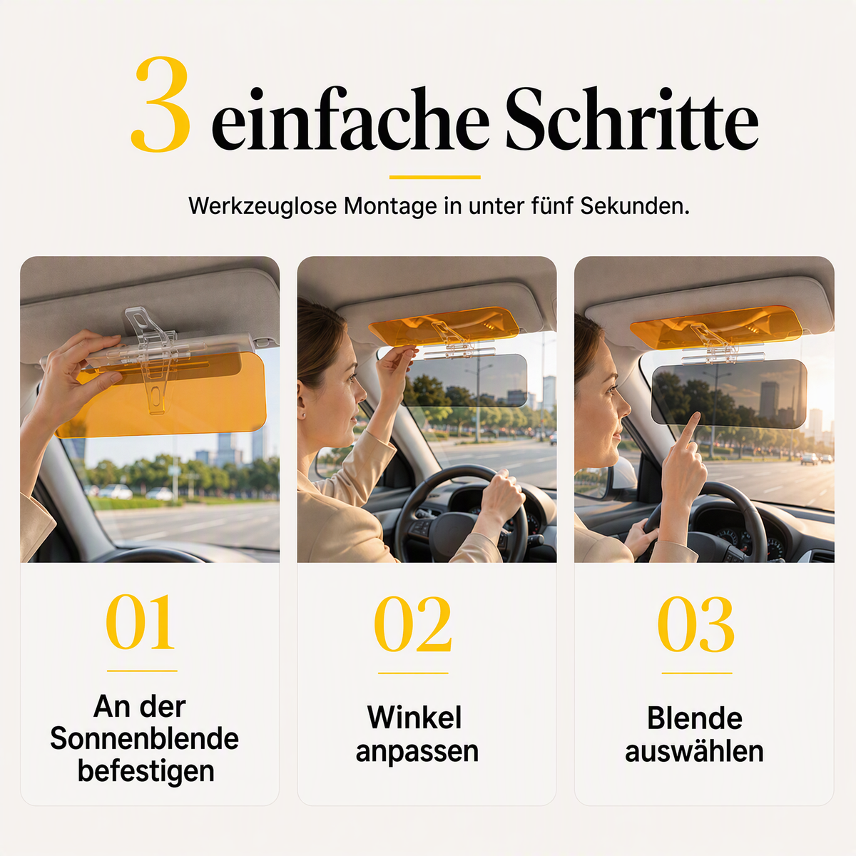 🎉💖Über 80.000 Mal verkauft!⚡🚗Auto Tag- & Nachtblende – Starker Blendschutz gegen tiefstehende Sonne & Fernlicht