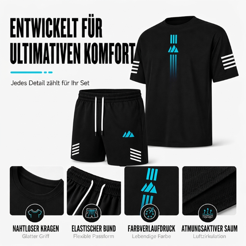 ☀️ Herren Sommer T-Shirt & Shorts Zweiteiler Set – Jetzt im Sommerausverkauf! 🔥