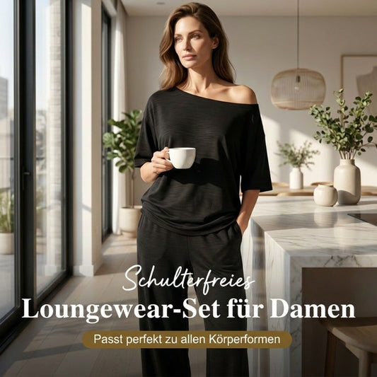 💃 2-teiliges Set – Schulterfreies Oberteil und Hose für Damen 🌟