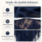 💕Damen elegantes Kleid mit Spitzenüberzug und asymmetrischem Saum