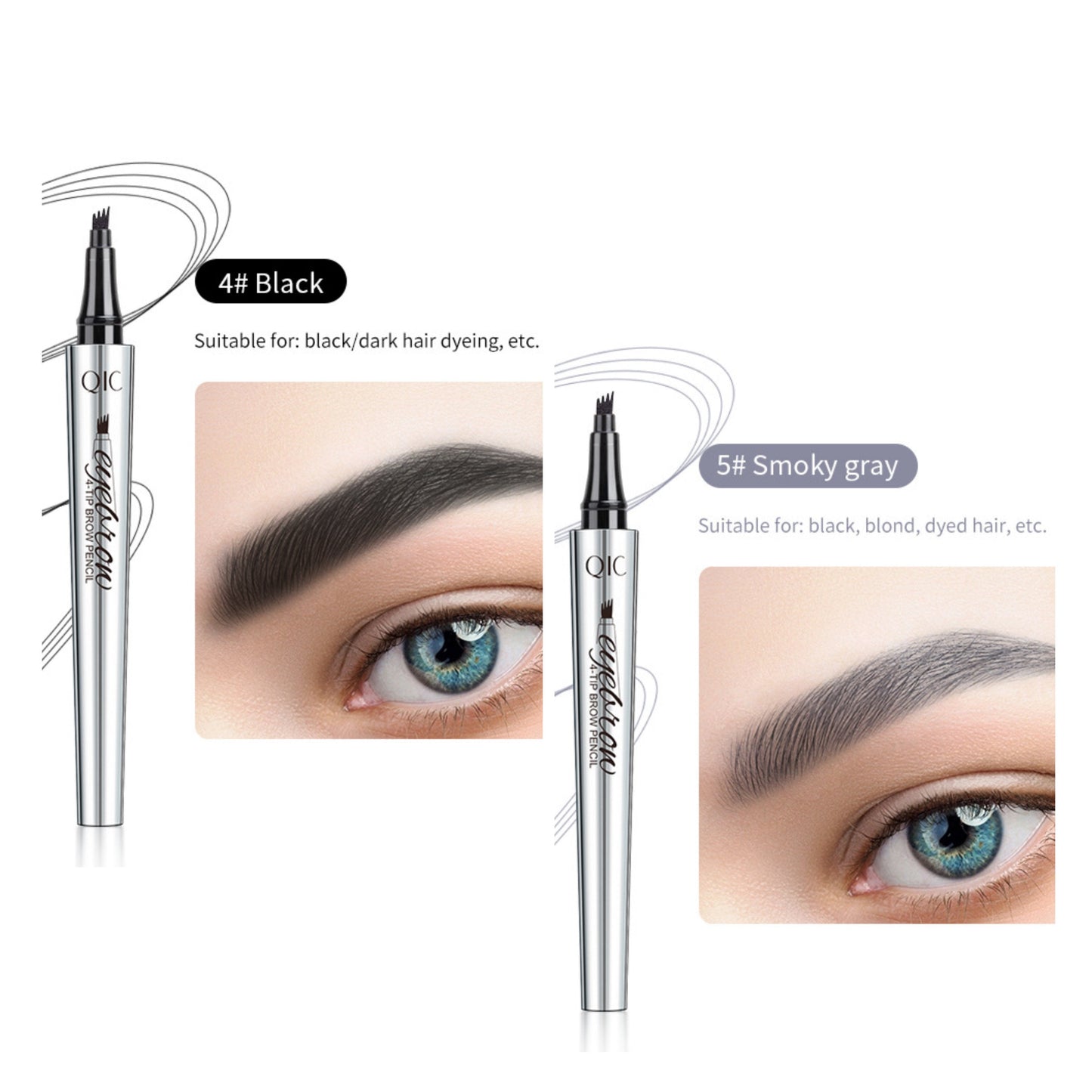 💄 KÖP 1 FÅ 1 GRATIS! ✨ 3D Vattenfast Microblading Ögonbrynspenna – 4-Piggar, Naturlig Look & Långvarig Hållbarhet 👁️