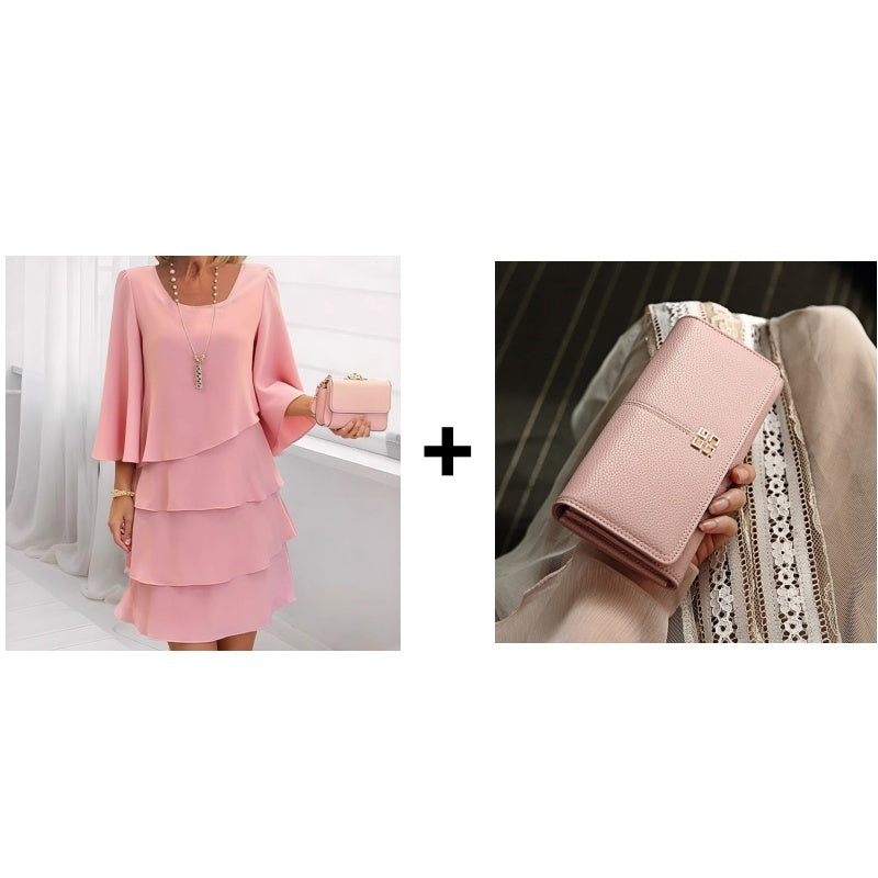 💎 48% RABATT! 💎 Elegantes Damen-Kleid mit Volantsaum – Zeitloser Quadratischer Ausschnitt & Fließende Ärmel